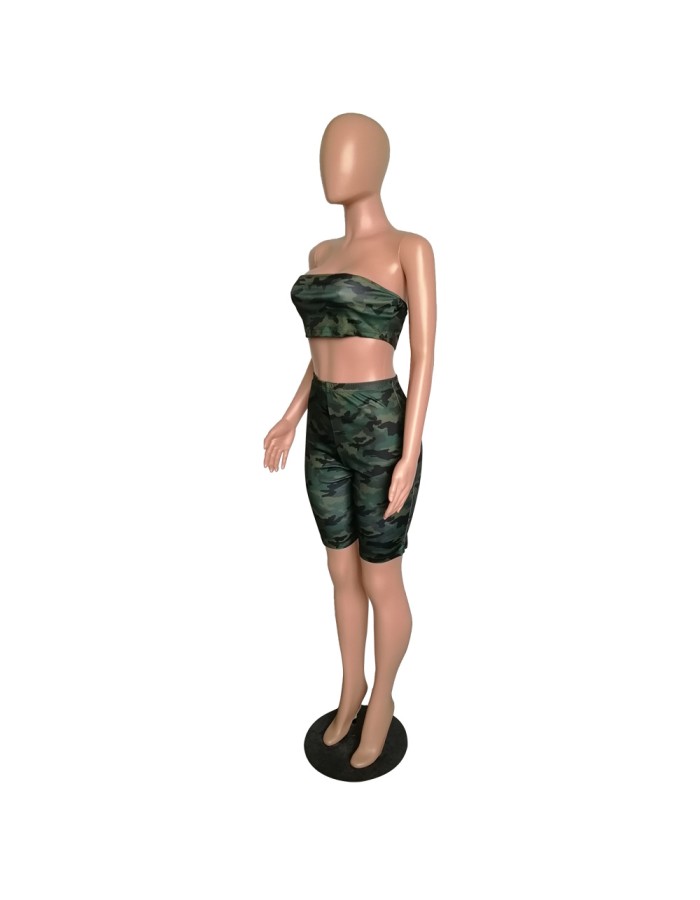 Sexy Camouflage Bodycon Two Piece Set M8453