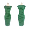 Adult Women Midi Stripe Pattern OL Tight Dress M30207