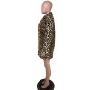 Black And White Extra Cover Women's Leopard Print Pocket Loose Plush Coat YM8629
