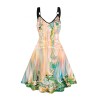 Sexy Halloween Print Dresses Ladies Elegant Sleeveless Women Dress Gothic Robe M5153