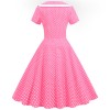 Polka Dots V Neck Women Casual Royal Blue Prom Spring Dresses JY15122
