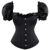 Black Sexy Ruffle Sleeves Lace-up Steampunk Victorian Overbust Corset Top WK2206