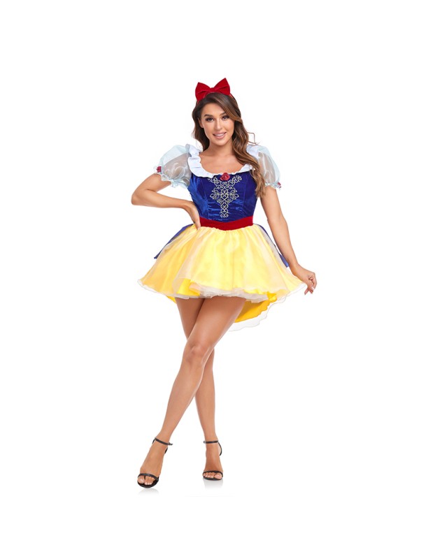 Adult Snow White Cosplay Christmas Halloween Princess Performance Dress DL2043