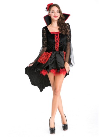 black long-sleeved costume dress m4023