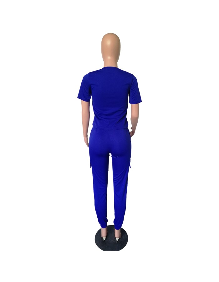 Summer Casual Two 2 Piece Sportswear Tracksuit Set M8469
