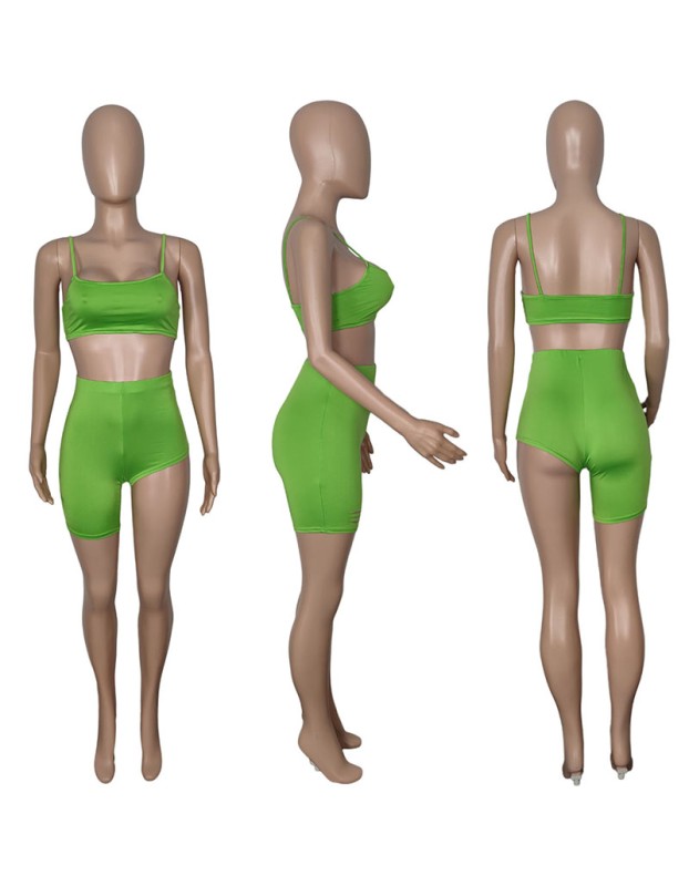 Sling Top Sexy Tube Top And Shorts Set Two Piece Summer M046