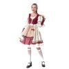 Halloween Maid  Adult Red Plaid Dress Cosplay Red Cape Play Costume YM8735