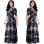 Vintage boho style geometric print half sleeve dresses M8409