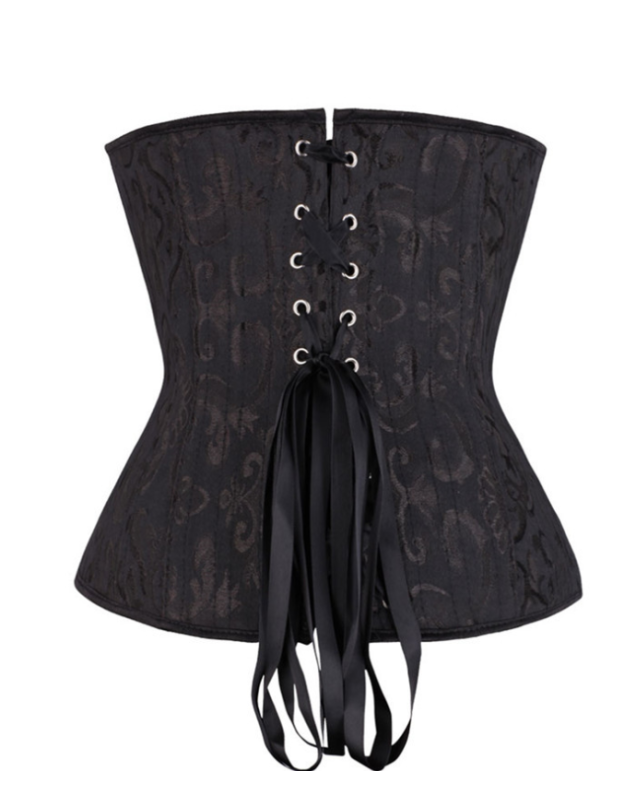 24 Steel Bone Sexy Black Jacquard Underbust M1286