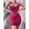Sexy Halter Nightdress Pearl Sexy Dress Backless See-Through Nightdress YSF846