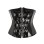Black Red Wet Look Pu Leather Buckle-up Underbust Corset M22068