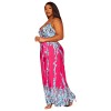 Hot Women Print Halter Cross V-neck Long Dress 9406