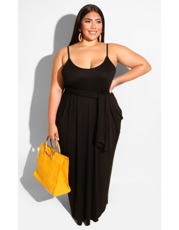 Womens Spaghetti Strap Beach Maxi Dress Plus Size M8425