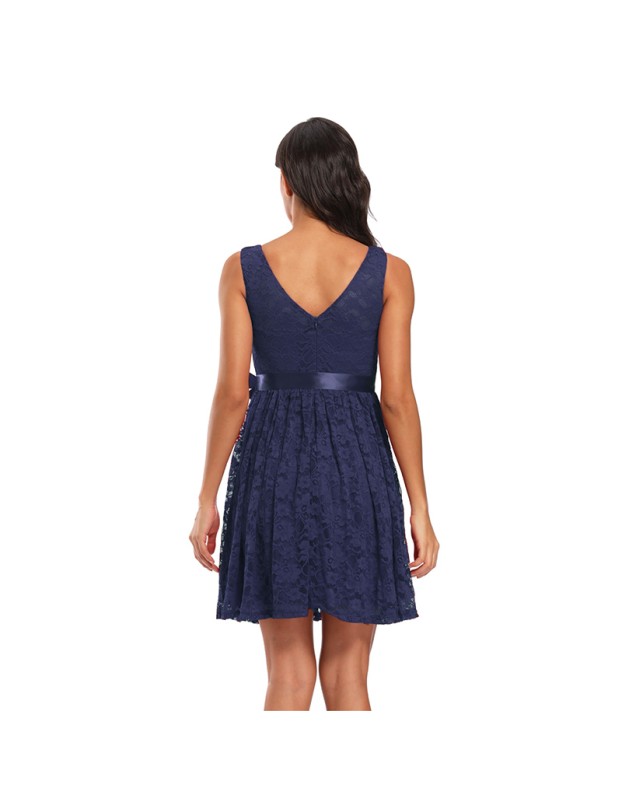 Short Lace Slender Temperament Lady Party Date Wedding Bridesmaid Dress CD071