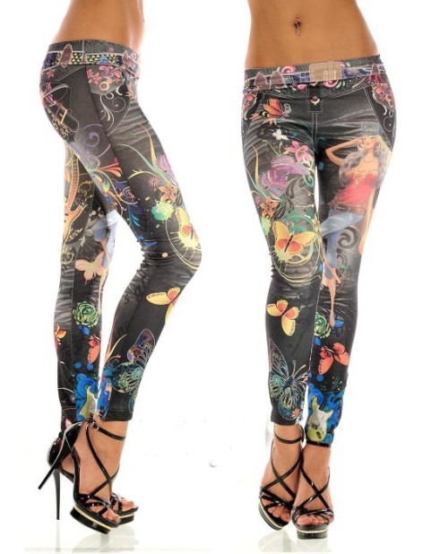 Seamless Tattoo Leggings trousers FG9052BK