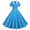 Solid Color Leisure Ball Gown Suit Collar Classy Slim Women Dresses JY14792