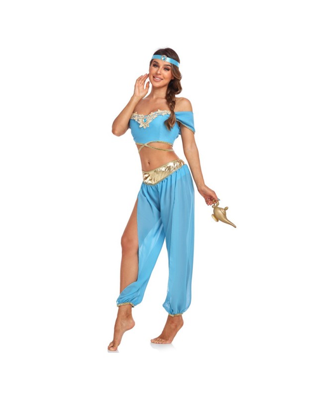 Sexy Aladdin Magic Lamp Princess Jasmine Dress Themed Halloween Costume SM20276