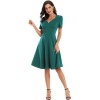 Waist Satin Women Short Sleeve Clothing Retro Formal Dresses CD1760