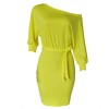 Women-fashion-batter-sleeve-solid-color-dress M8466