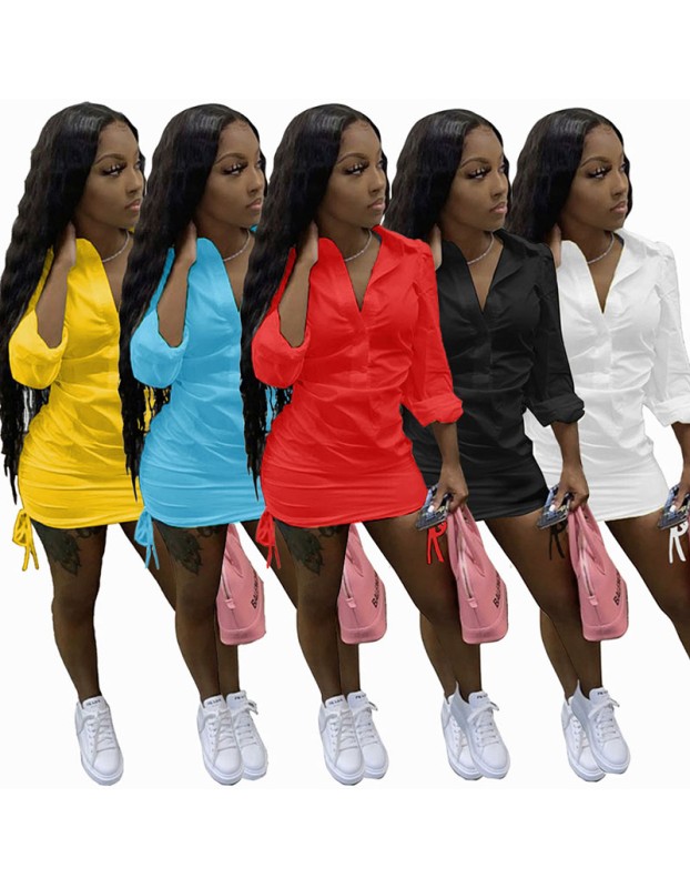 Sexy Short Mini Dress Shirts Dress For Women M013