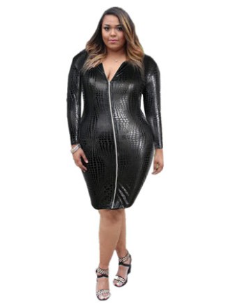 Plus size S-3XL  long sleeve dress M30101