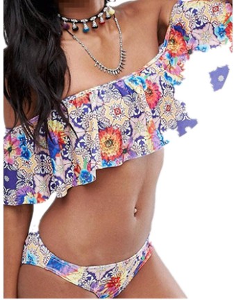 Hot Sexy one-touch digital print swimsuit 17080