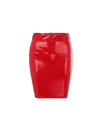 Slim Tight Half Skirt Mirror PU Leather High Waist Zipper Skirt SKT010
