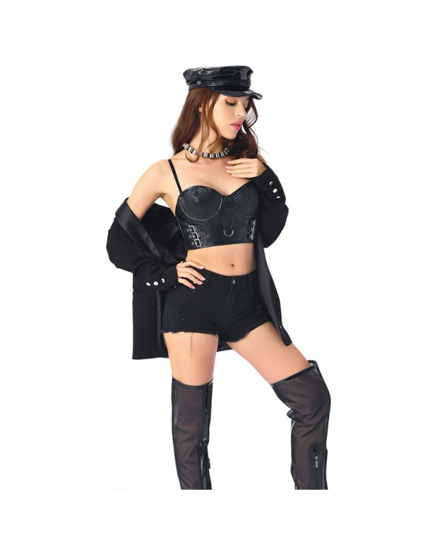 Gather Underwear Suspender Corset Punk Metal  Sexy Spice Girl Corset 2075