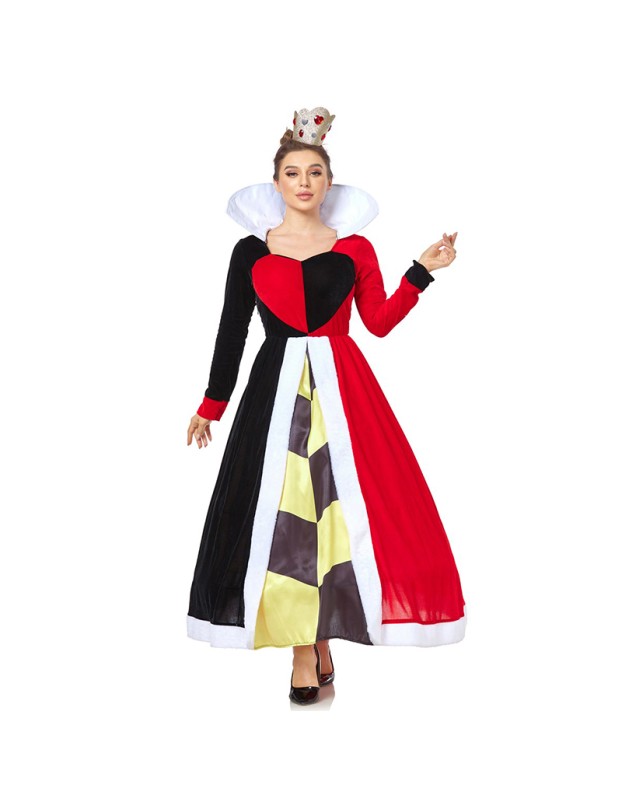 Halloween Cosplay Queen Of Hearts Dress Poker Party Performance Costume SM20282