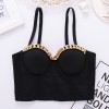Gold Chain Suspender Vest Women Midriff Breast Fish Bone Top 8052