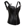 Black Faux Leather Lace Up Corset m1421