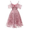 Sling Sleeves Flower Slim Women Sexy Swing Summer Lace Party Dress CD1627