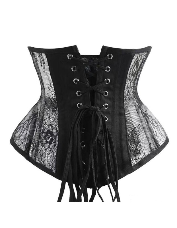 Retro Mesh Shapewear Waist Lace Abdominal Retraction Breathable Corset WK1150