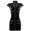 Sexy Mesh Patchwork Faux Leather Gothic Fetish Dress M7293
