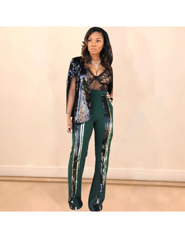 High Elastic Fashion Sequins Leggings M8329
