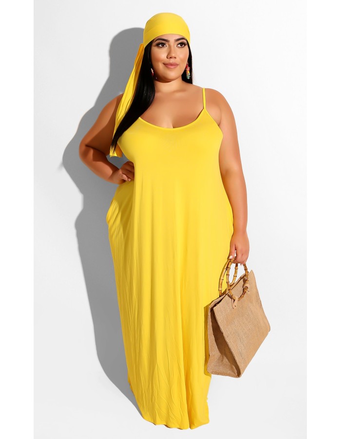 Womens Spaghetti Strap Beach Maxi Dress Plus Size M8425