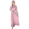 Moslem Women Dress Scarf Party Evening Elegance Plus Size Lace Waist Dress 20373