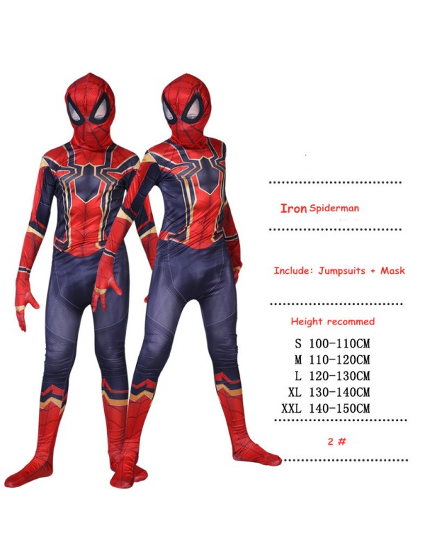 Kids and Men Spiderman Cosplay Clothing  Superhero Costume M40661