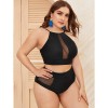 Backless Mesh Hollow Out Mini Bikini Sexy Fat Women Swimsuits 20171