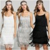 Sexy Sleeveless Straps Low Cut Tassel Mini Dress M30449