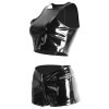 New Women Two Pcs Leather Jumpsuit Set M7274