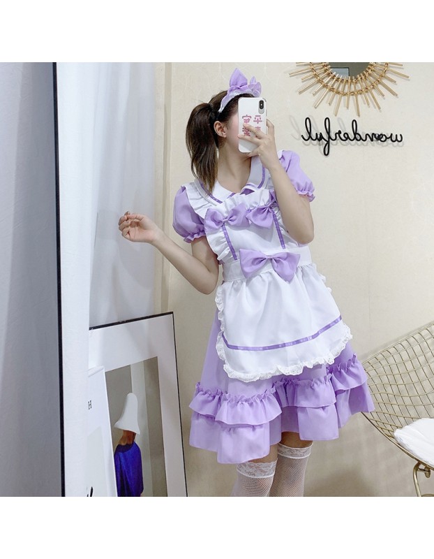 Lolita Maid Dress Anime Cosplay Costume Adult XH6235