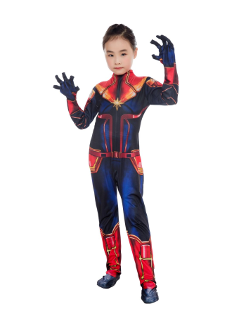 Girls Captain Marvel Cosplay Costume Bodysuit M40650