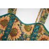 Sexy Lace Trim Sunflower Embroidery Straps Corset Cami Cropped Top M22061