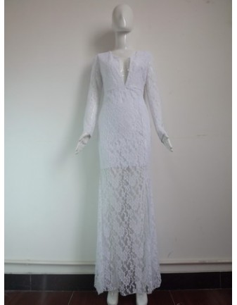 Sexy Black And White Lace Design Evening Dress M3974