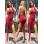 Red Halter Sexy Backless High Low Party Evening Dress M30035b