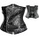 Vintage PU Leather Underbust Patchwork Steel Corset m1396