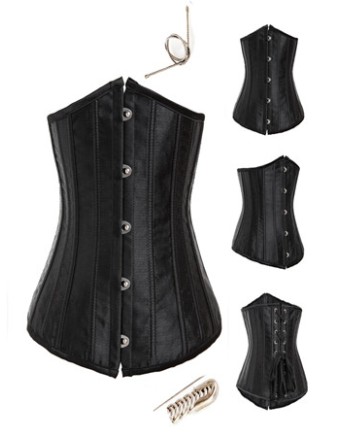Sexy Black Satin Steel Bone Corset M1300