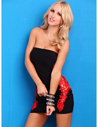 strapless sexy black babydoll m3505a