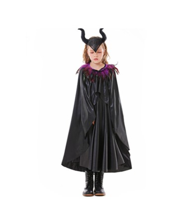 Cosplay Evil Queen Disfraces Halloween Witch Gown Girls Dress Kids Costume M40769